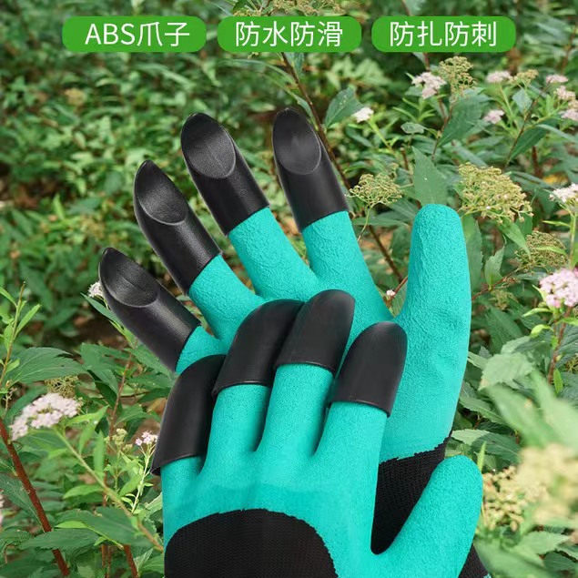 Gardening gloves are puncture-resistant and waterproof with claws, wear-resistant, weed-pulling and digging, special for gardening, flower and vegetable protection, right-hand work