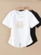 2025 new summer new Chinese short-sleeved T-shirt for women with embroidered round neck slim Chinese style large size loose slim top
