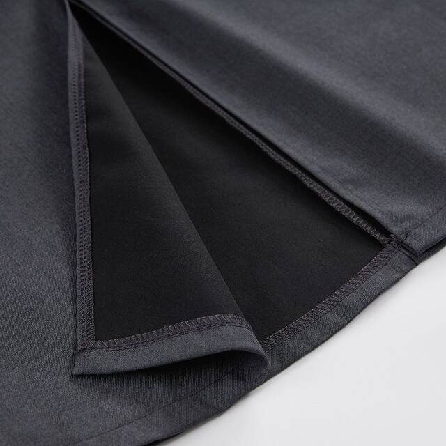Gray high-waisted straight-tube suit skirt Spring and autumn new A-line versatile slim hip skirt slit mid-length skirt
