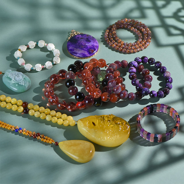 Queen Live Link Jewelry Crystal Bracelet Hetian Jade Bracelet Jade Beewax Turquoise Tourmaline Relax 11