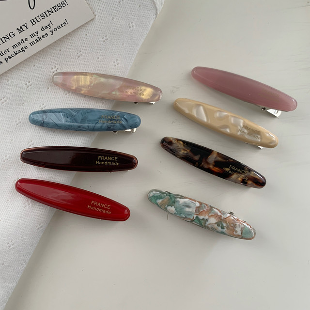 
Retro France acetic acid one-line clip hair card texture oval willow leaf duckbow clip broken hair bang clip edge clip hair accessories