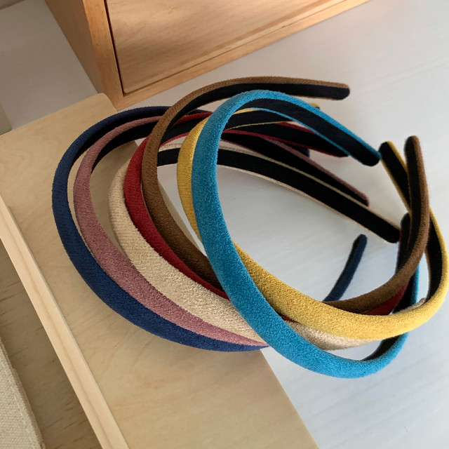 
Retro colorful suede headband, simple and versatile, narrow edge headband for women to wash their face and press their hair when going out, 2025 new