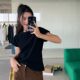 Cotton short -sleeved T -shirt female summer shoulder top design sense pure color small flying sleeve sleeved white bottoming shirt

