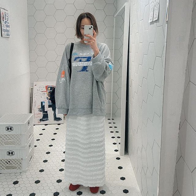 Spot Cmy korea Korean Dongdaemun authentic women's clothing cake skirt slit high waist skirt mid-skirt