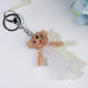 Handmade crystal beads 4MM / 12MM wedding couple bear gifts keychain bag hanging ornaments finished product
