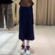 New spring and summer 2025 Korean fashion casual work skirt slim and versatile straight slit mid-length skirt