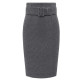 Gray stretch skirt, autumn and winter woolen material, hip-covering skirt, high-waisted, slim-fitting, knee-length mid-skirt, Korean version, versatile one-step skirt