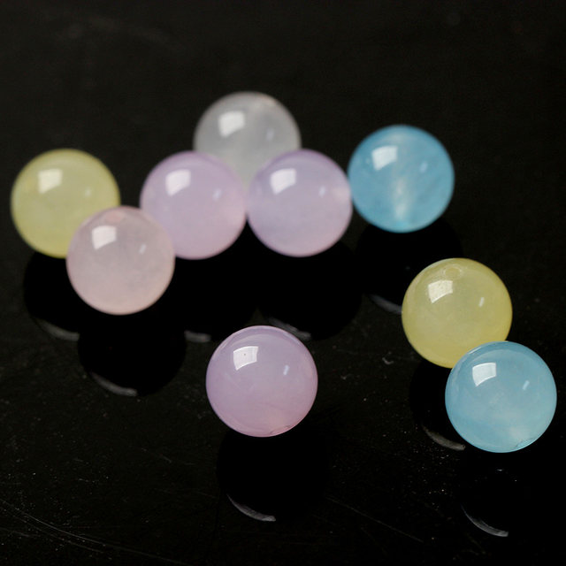 Morganite chalcedony sparse beads five-color chalcedony round beads DIY semi-finished jewelry accessories color crystal material bag