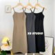 French retro dress for women in summer new style slim and waist-length mid-length slit suit base sling skirt
