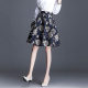 High waist printed short skirt women's 2025 spring and autumn new retro puffy skirt A-line skirt pleated skirt umbrella skirt