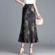 Retro printed satin fishtail skirt for women's summer 2025 new temperament long skirt hip-cover skirt new Chinese skirt