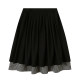 DIDDIMODA black stitching black and white plaid layer sense simple wild winter large skirt skirt female