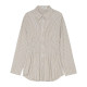 BLANK LABEL minimalist high-end pure cotton waist long sleeve white shirt women's striped shirt autumn
