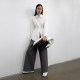 BLANK LABEL minimalist high-end pure cotton waist long sleeve white shirt women's striped shirt autumn
