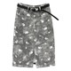 Retro rose print mid -length A -line hip skirt female summer new split high waist thin denim skirt
