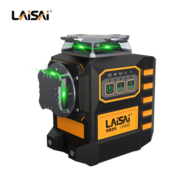 Laser 12-line level meter high-precision strong light thin line highlight 6682 electronic leveling water meter wall-mounted meter