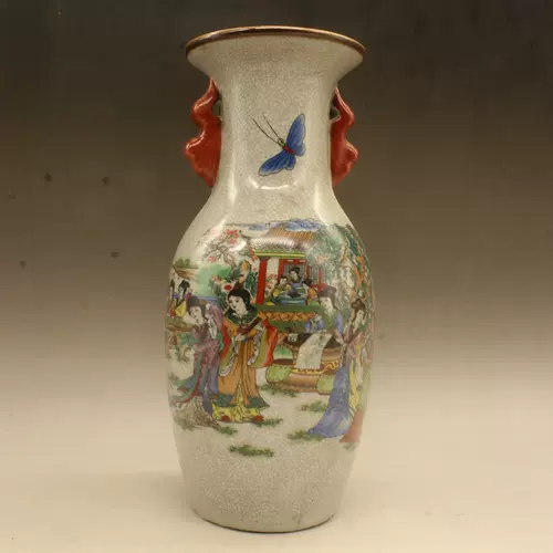 中国宋代 氷裂文 双耳瓶 古磁器 骨董品 Yuusen Haisou - 花瓶 