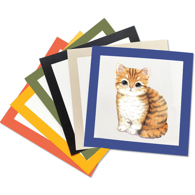 Foreign inner color card paper children's art painting paper frame lens ...
