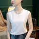 80 mercerized cotton white t loose casual round neck T-shirt for women's cotton t white sleeveless vest 2025 summer women's clothing