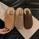 Thick-soled Birkenstocks lazy fur slippers bag-toe half-slippers for women wearing 2025 autumn and winter new style one-legged cotton-padded