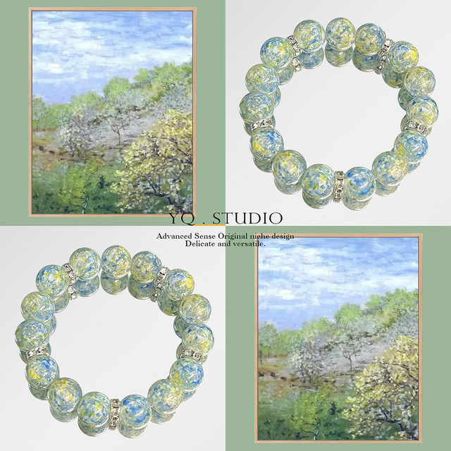 
YQ.STUDIO2025 new Van Gogh Monet famous painting oil painting bracelet high-value student bracelet accessories for women