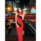
Three-dimensional hugging red chariot red and black contrasting three-dimensional handmade subculture art hot girl dress