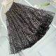 2024 autumn and winter new polka dot polka dot skirt for girls age-reducing mesh mid-length skirt elastic waist high waist heavy workmanship
