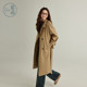 Zihan retro British style slingered collar windbreaker for women in spring and autumn new classic mid-length loose ragander sleeve jacket