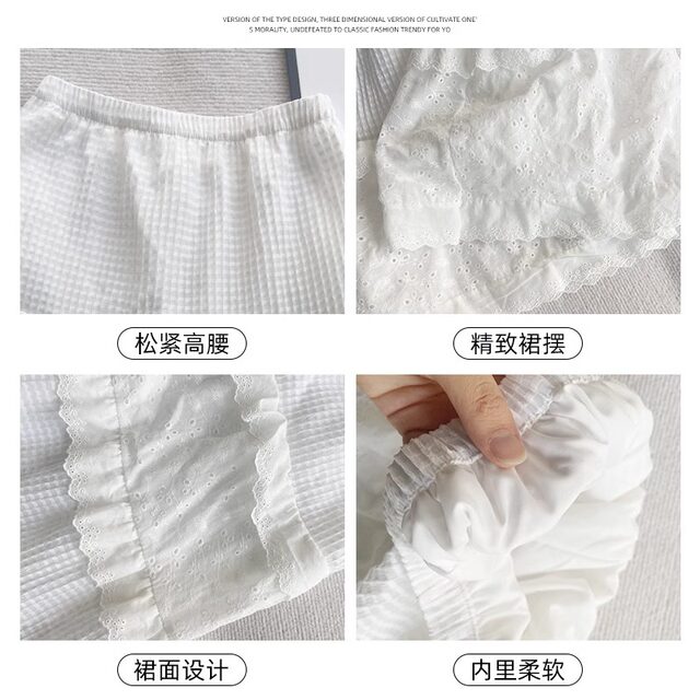 White cake skirt for women in spring and autumn 2025 new high waist mid-length A-line lace skirt lace fluffy skirt