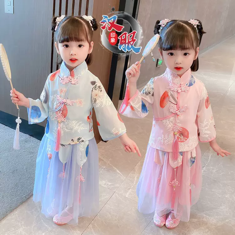 3-6小女孩子幼儿童春季唐装2女童汉服4复古衣服5古装7中国风8-9岁-Taobao