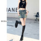 Retro old denim skirt for women 2024 summer new hot girl high waist large size versatile hip skirt