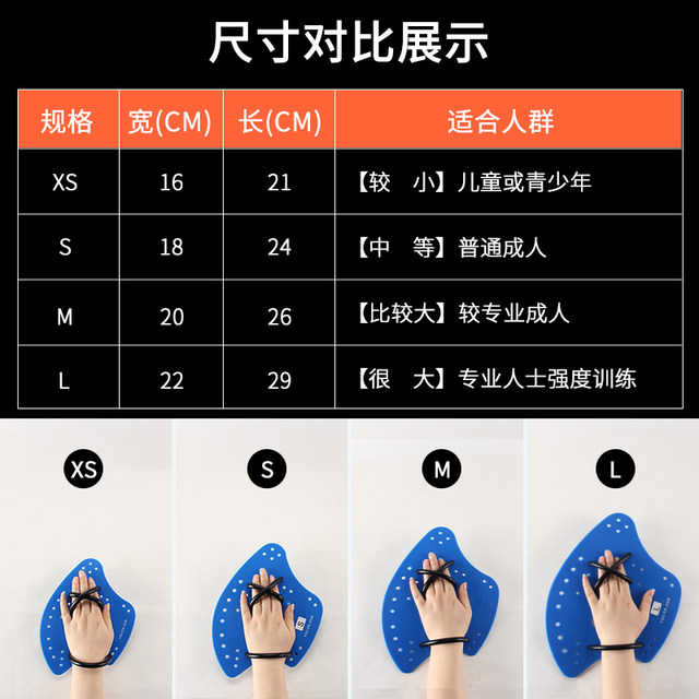 Swimming palm freestyle training for adults and children, professional ax paddling palm fins to improve arm paddling skills