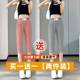 Single/two-piece ice silk cropped pants for women in summer thin straight-leg mid-pants new casual sports 7-point carrot harem pants
