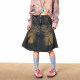 BLACKBB/American retro washing and old A-line skirt fur-edged denim skirt for women with high waist slim mid-length style
