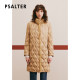 Psalm Selected Winter mink fur collar lace-up mid-length checked goose down jacket
