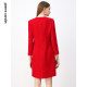 The same style of Pier Cardin women's dress in the mall, French retro bright red and high-end A-line skirt