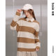 Bosie Boxi Spring and Autumn Pullover Round Neck Sweater Men's Couple Striped Sweater Fashionable and Versatile
