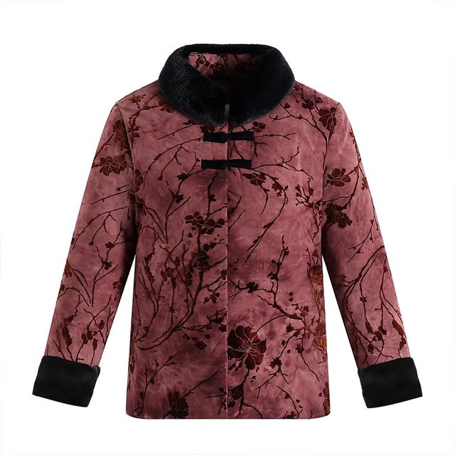 Grandma's winter clothing plus velvet cotton coat for women, middle-aged and elderly thickened cotton-padded jacket, mother's warm top, old man's clothes are stylish