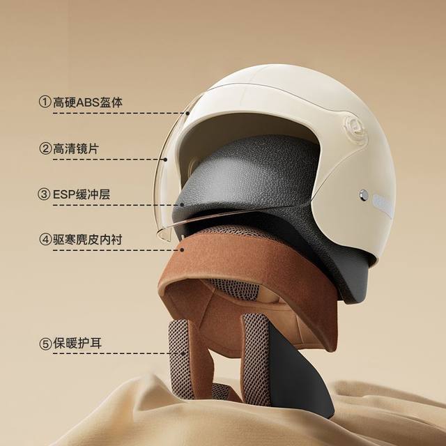 
Helmet 3c certified electric motorcycle winter warm men's and women's all-season full-face helmet winter electric vehicle anti-fog