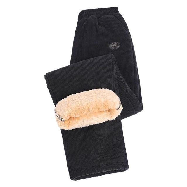Mom's pants, autumn and winter style, corduroy trousers, thickened cotton trousers, plus velvet, large size, middle-aged and elderly fat granny wear