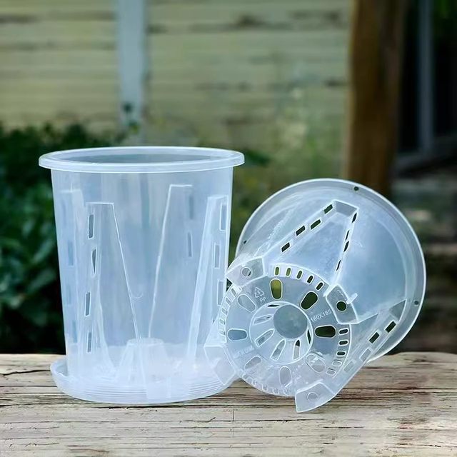 
Phalaenopsis flower pot orchid sap moss transparent root control rooting pot plastic hollow rot preventing household pastoral balcony