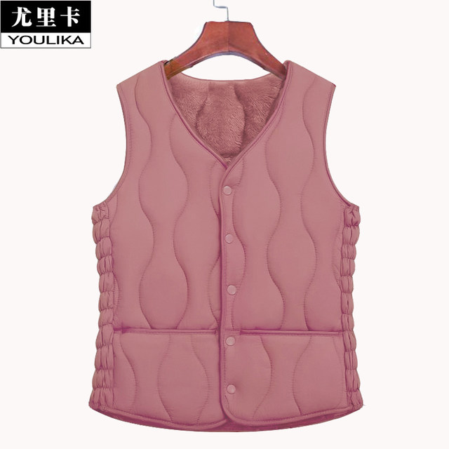 New warm women's vest, mother's vest, autumn and winter inner vest, velvet and cotton vest, popular for outer wear