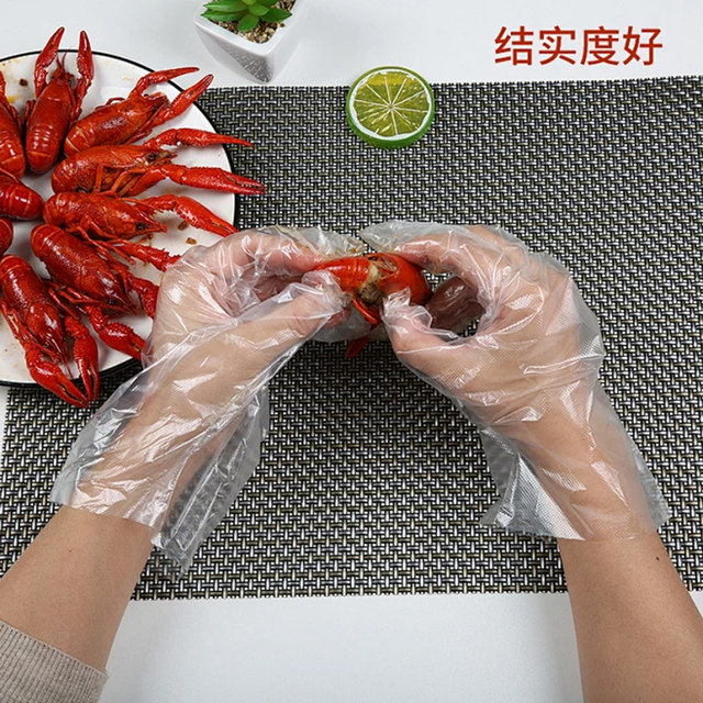 Disposable gloves PE food grade catering special thickened plastic film kitchen household removable box