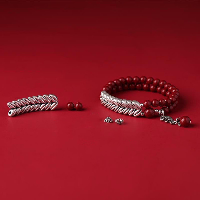 
Cinnabar bracelet, birth year, peace bracelet, cinnabar wheat ear bracelet