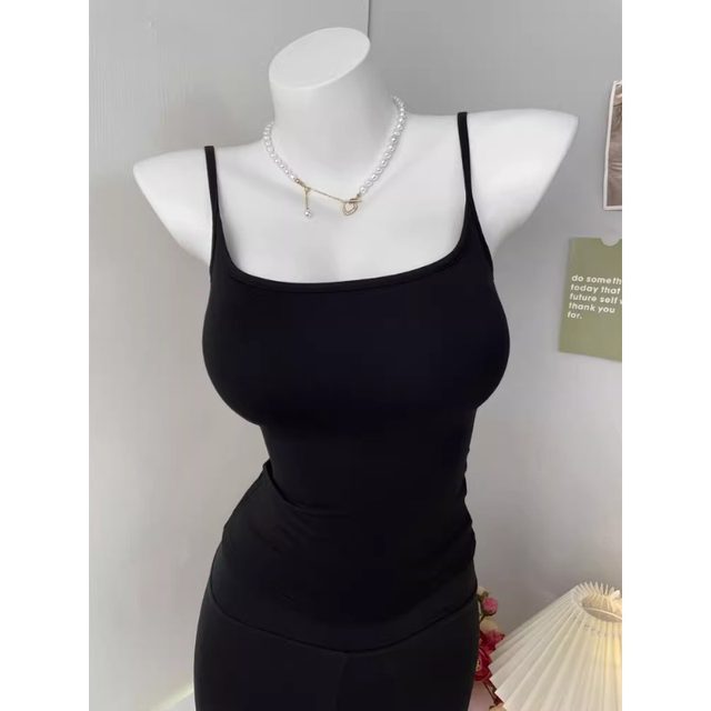 Spring and summer comics chest suspender spring belt chest pad vest women's small chest expansion and large base top inside and outside wear thin style