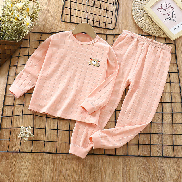Baby autumn clothing set pure cotton spring and autumn pajamas children underwear baby clothes boys autumn pants girls warm
