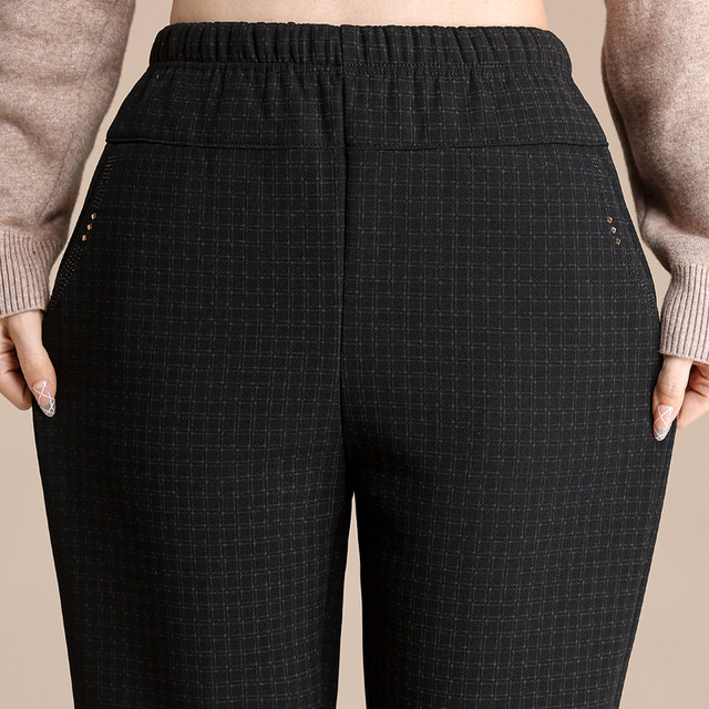 Mom's pants winter lamb velvet warm cotton pants plus velvet thickening loose loose pants for middle-aged and elderly women's pants grandma pants convenient