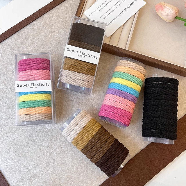 Hairband hairband rubber band, high elasticity, durable and seamless, women's hair tie, simple ponytail headdress, hair rope leather case