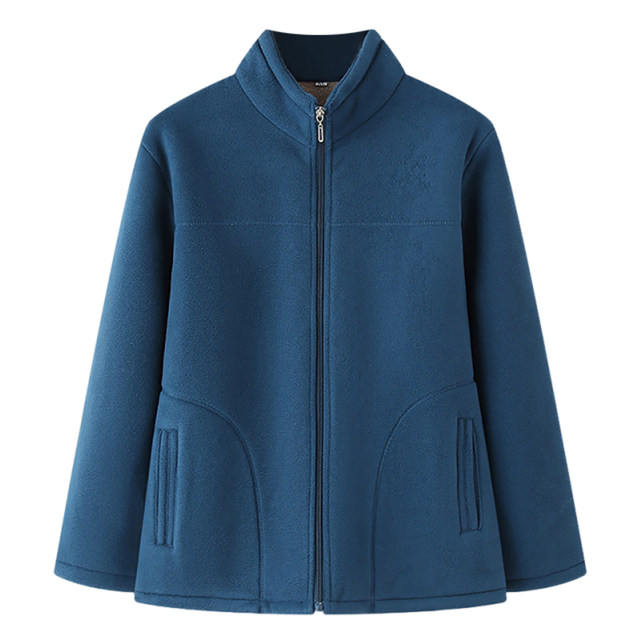 Mother's Fleece Jacket, Middle-aged and Elderly Autumn and Winter Sweatshirt, Grandma's Autumn Clothing, Velvet Thickened Winter Top, Lightweight