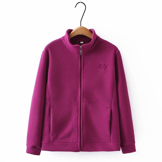 Mom's autumn and winter polar fleece jacket for women, simple casual double-sided velvet jacket, fleece jacket, jacket with stylish lining